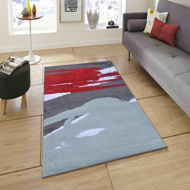 Abstract Functional Red Polyester Carpet