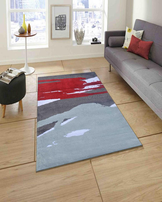 Abstract Functional Red Polyester Carpet