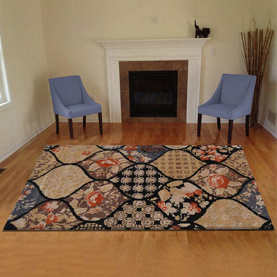 Abstract Exquisite Brown Polyester Carpet