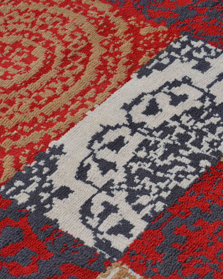 Trendy Abstract Red Polyester Carpet