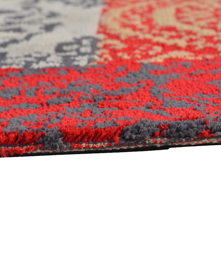 Trendy Abstract Red Polyester Carpet