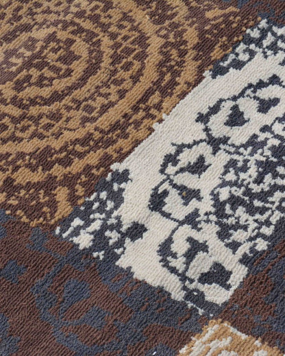 Abstract Futuristic Brown Polyester Carpet