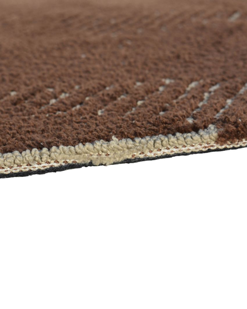 Geometric Brown Polyester Carpet