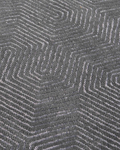 Geometric Grey Polyester Carpet