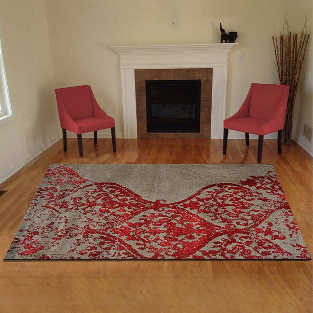 Abstract Kinetic Red Polyester Carpet