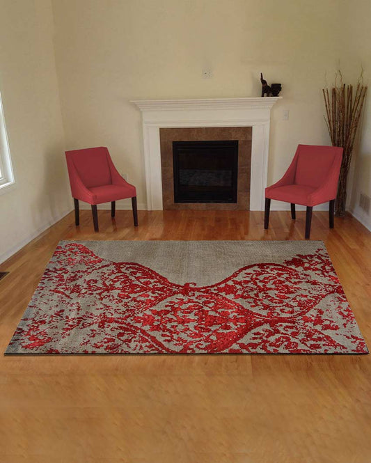 Abstract Kinetic Red Polyester Carpet