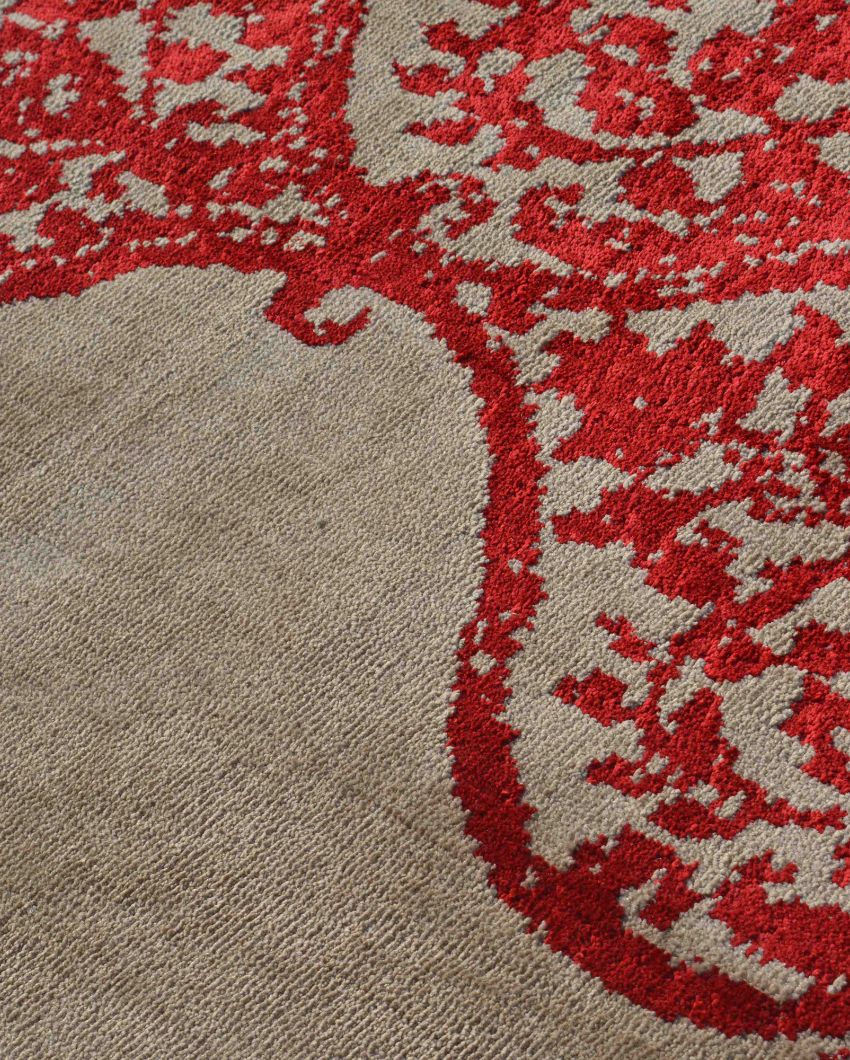 Abstract Kinetic Red Polyester Carpet