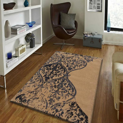 Functional Abstract Gold Polyester Carpet