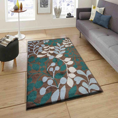 Floral Brown Polyester Carpet