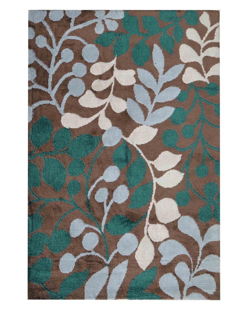 Floral Brown Polyester Carpet