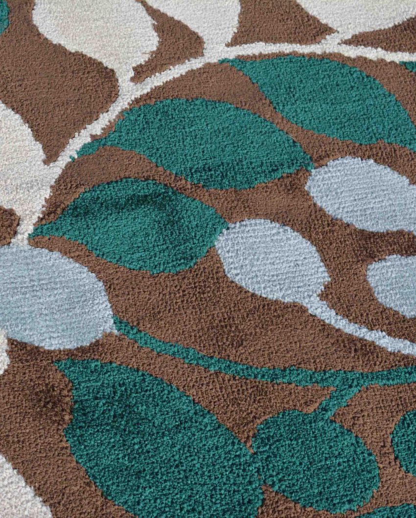 Floral Brown Polyester Carpet