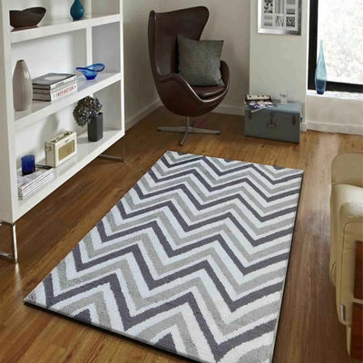 Abstract Iconic Grey Polyester Carpet