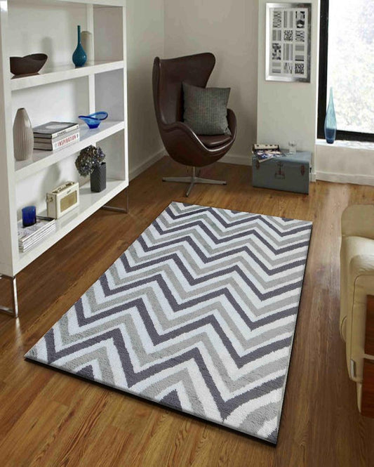 Abstract Iconic Grey Polyester Carpet
