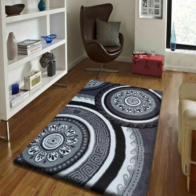 Abstract Beautiful Black Polyester Carpet