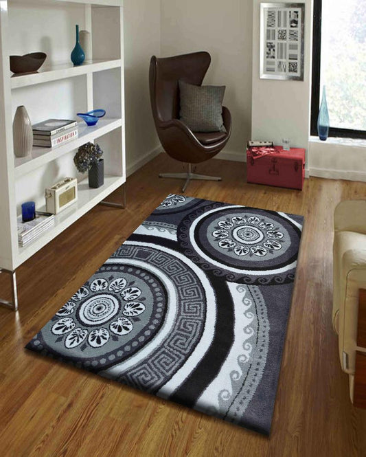 Abstract Beautiful Black Polyester Carpet