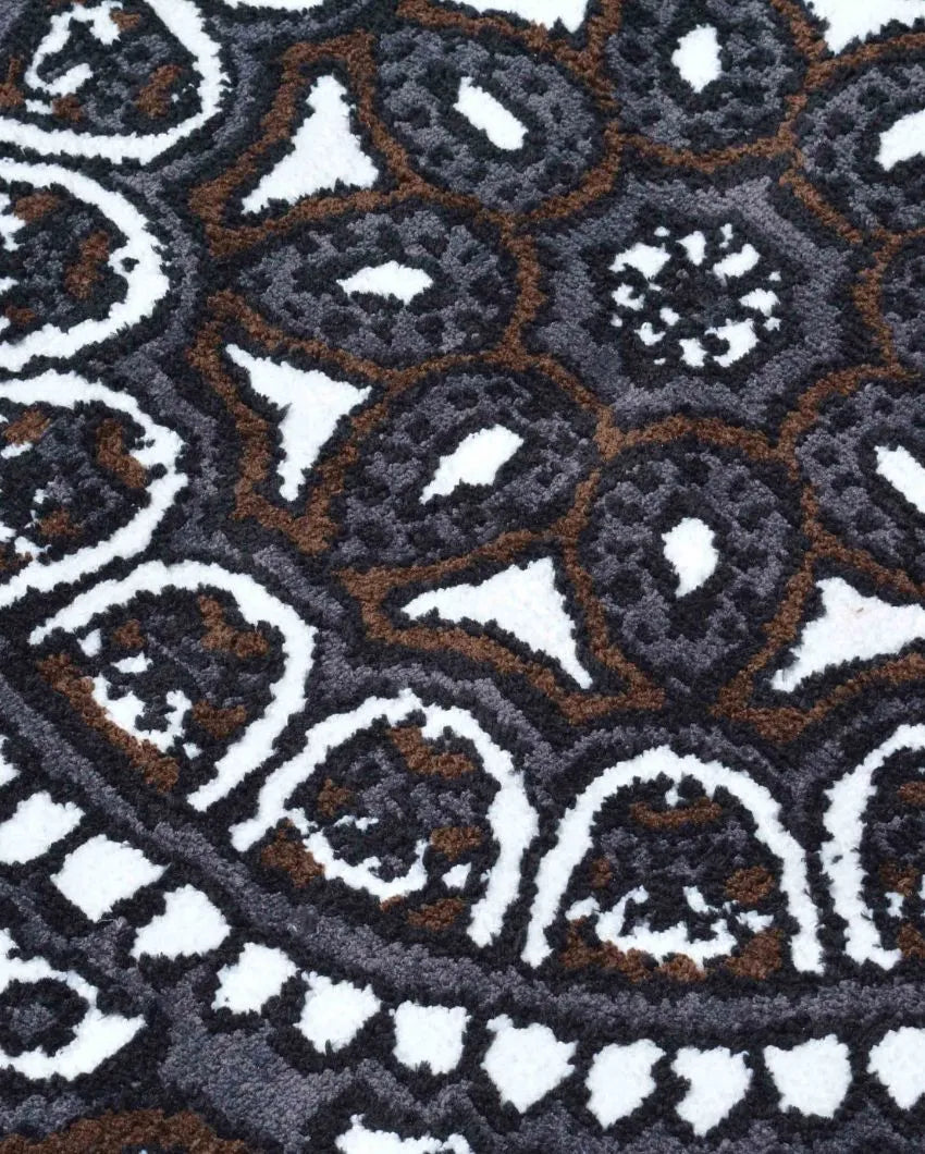 Traditional Brown Polyester Carpet