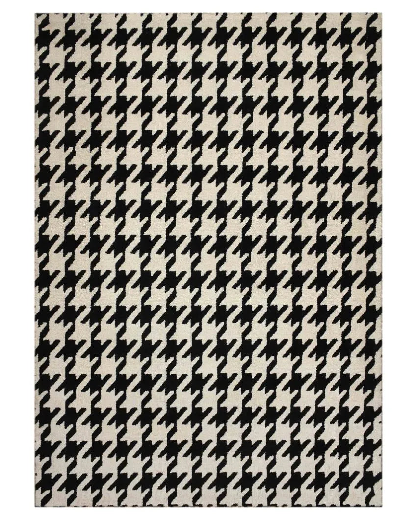 Black & White Abstract Polyester Carpet