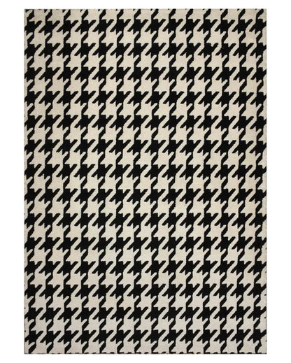 Black & White Abstract Polyester Carpet