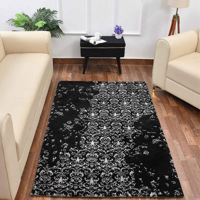 Mosaic Black & Grey Abstract Polyester Carpet