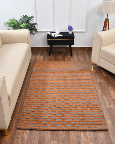 Nomadic Gold & Grey Abstract Polyester Carpet