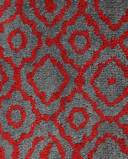 Exquisite Red & Grey Abstract Polyester Carpet