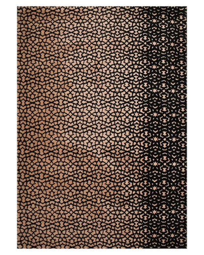 Black & Beige Abstract Polyester Carpet