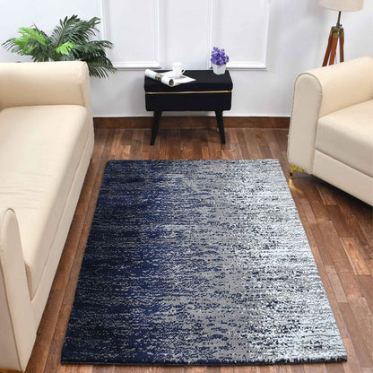 Blue & Grey Abstract Polyester Carpet