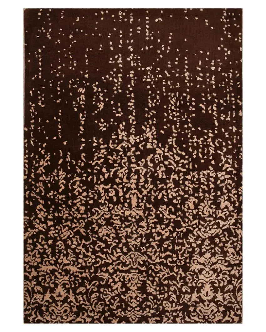 Brown & Beige Stylish Abstract Polyester Carpet