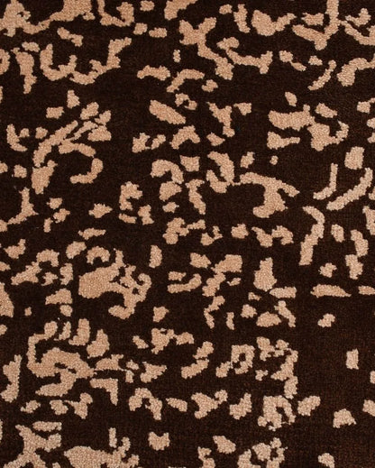 Brown & Beige Stylish Abstract Polyester Carpet