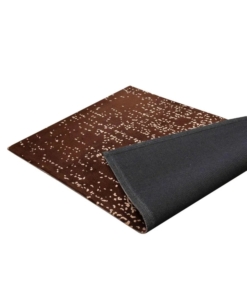 Brown & Beige Stylish Abstract Polyester Carpet