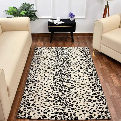 Nomadic Black & Cream Abstract Polyester Carpet