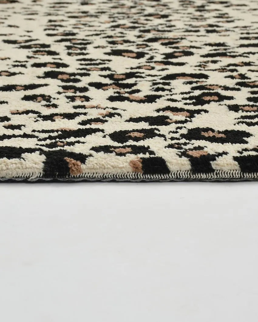 Nomadic Black & Cream Abstract Polyester Carpet