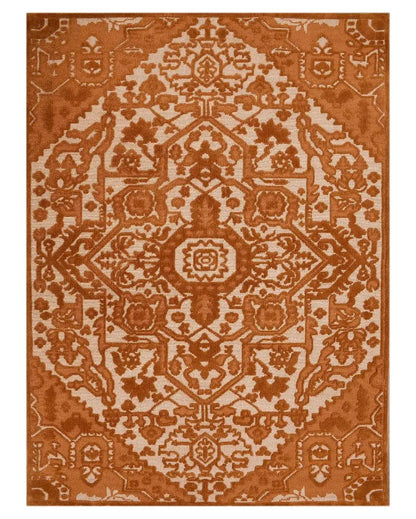 Gold & Beige Traditional Polyester Carpet