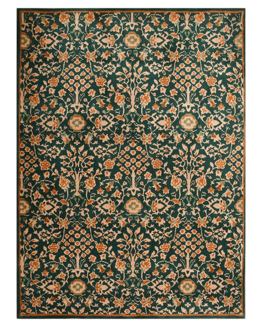 Green & Gold Traditional Polyester Carpet