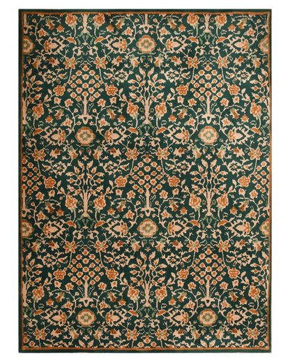 Green & Gold Traditional Polyester Carpet