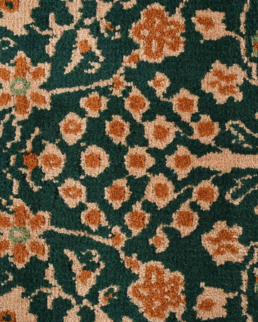 Green & Gold Traditional Polyester Carpet