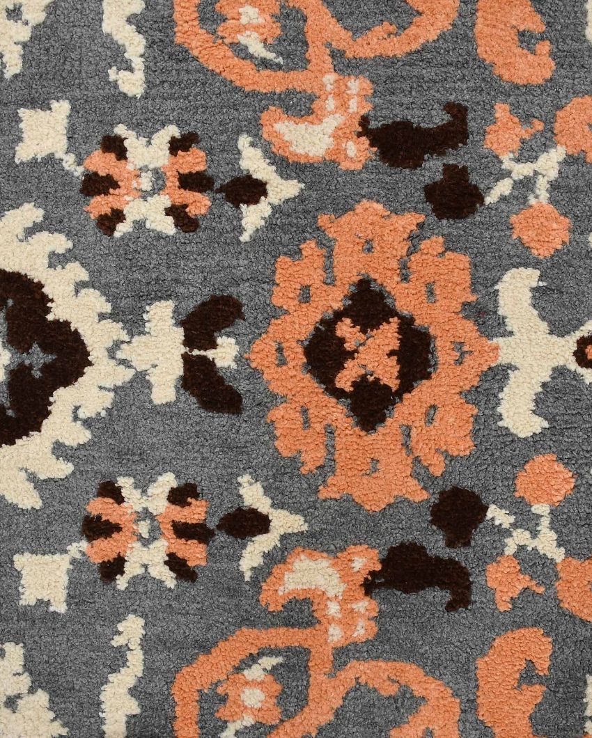 Peach & Grey Traditional Polyester Carpet