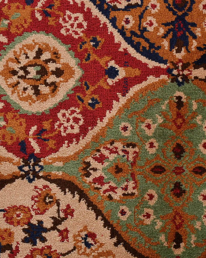 Blue & Red Traditional Polyester Carpet