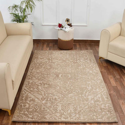 Dynamic Brown & Beige Traditional Polyester Carpet