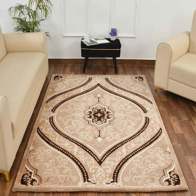 Visionary Brown & Beige Traditional Polyester Carpet