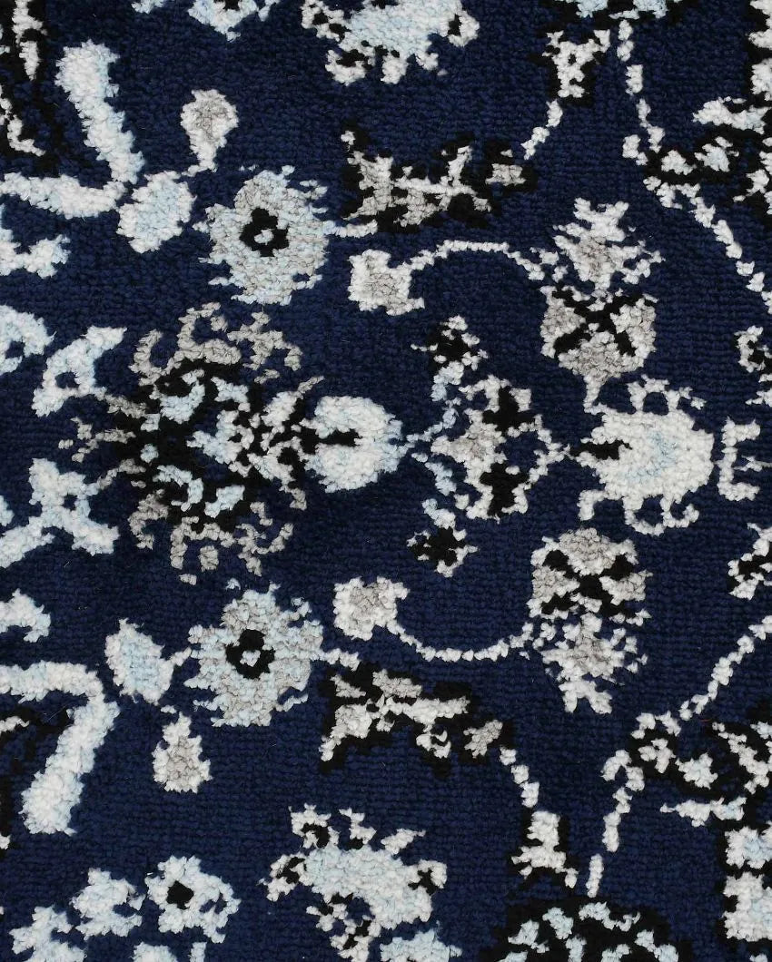 Blue & Grey Traditional Polyester Carpet