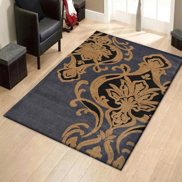 Abstract Mosaic Gold Polyester Carpet