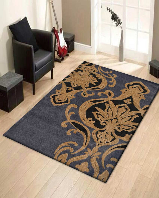 Abstract Mosaic Gold Polyester Carpet