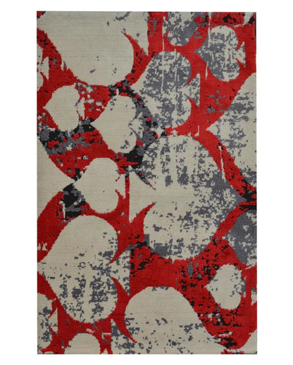 Abstract Exquisite Red Polyester Carpet