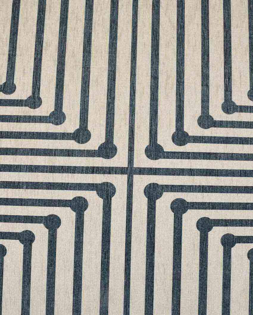 Geometric Washable Polyester Carpet | 6 X 4 Ft Grey