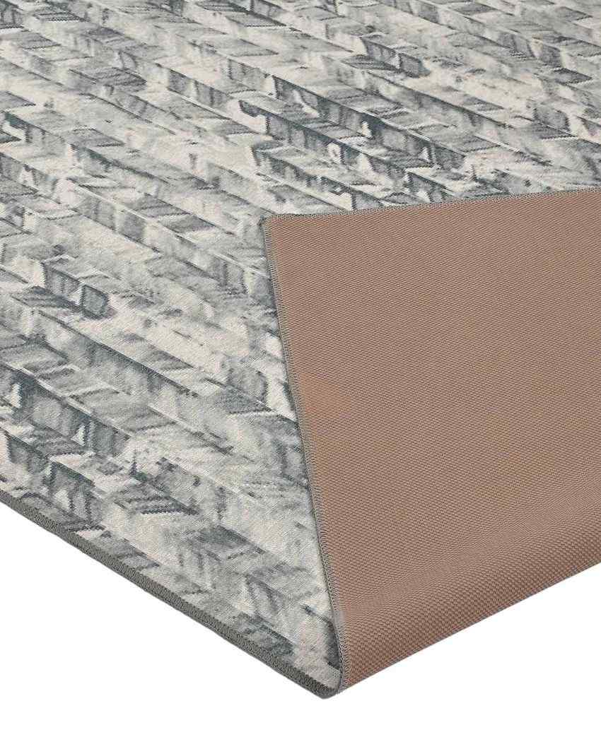 Abstract Washable Polyester Carpet | 6 X 4 Ft Grey