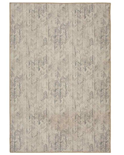 Abstract Washable Polyester Carpet | 6 X 4 Ft Beige