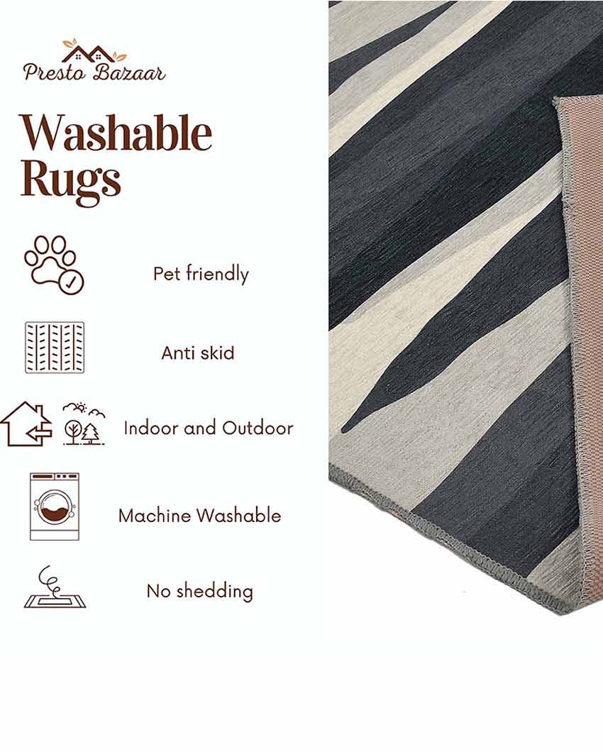 Sword Mark Washable Polyester Carpet | 6 X 4 Ft Grey