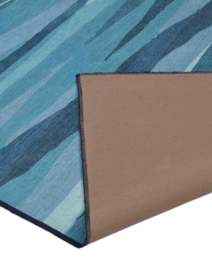 Sword Mark Washable Polyester Carpet | 6 X 4 Ft Blue