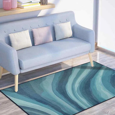 Blue Sand Washable Polyester Carpet | 6 x 4 Feet